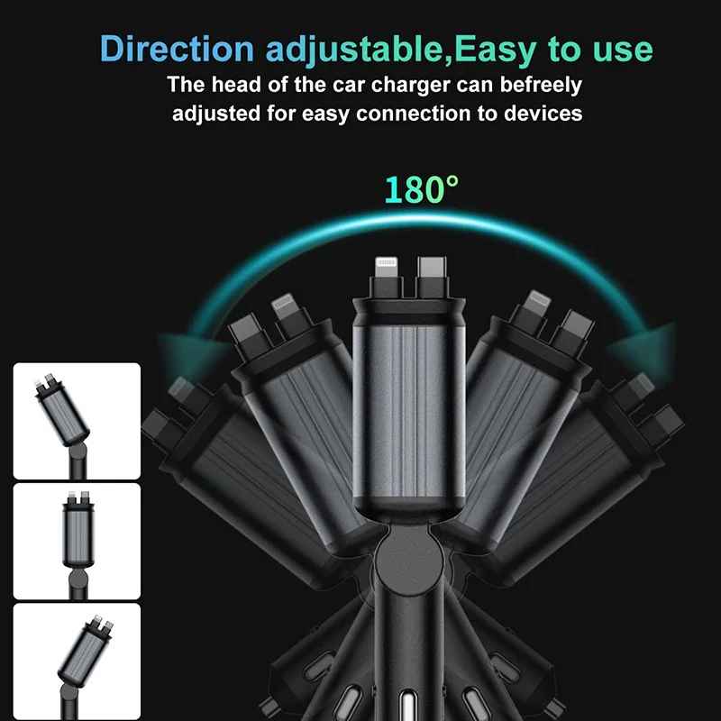 Cargador de telefono Rapido Retractil